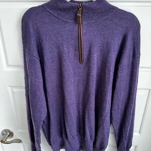 Orvis Mens Merino Wool 1/4-Zip Sweater Size Large In